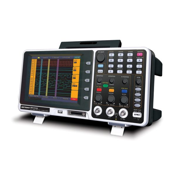 Metravi MSO-6102E Digital Storage Oscilloscope with Logic Analyser Side View