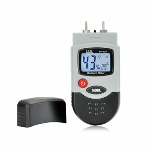 CEM DT-120 Digital Moisture Meter can measure moisture in sawn timber, paper, cardboard, cement, mortar, plaster and bricks