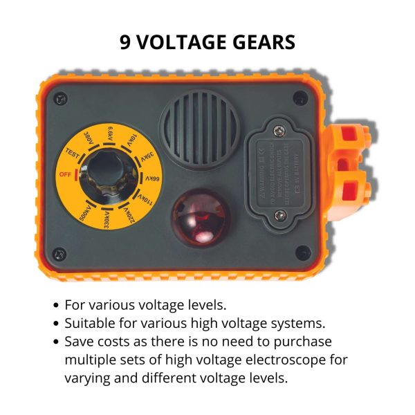 Metravi 275HP1 275HP2 High Voltage Detector and Electroscope has 9 voltage gears and serves for varied voltage ranges