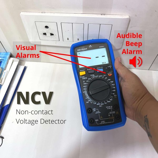 Metravi 6030A+ Digital TRMS Multimeter features non contact voltage detection