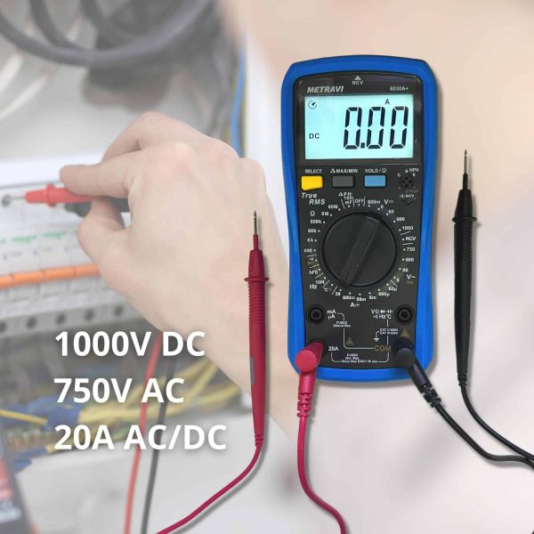 Metravi 6030A+ Digital TRMS Multimeter measures upto 1000V DC