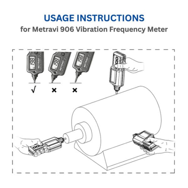 Metravi 906 Vibration Frequency Meter usage instructions