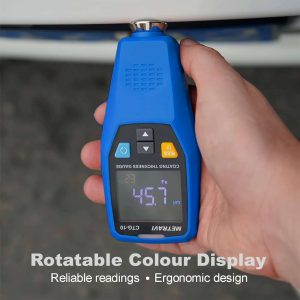 Metravi CTG-10 Coating Thickness Gauge features a 360 degree rotatable display