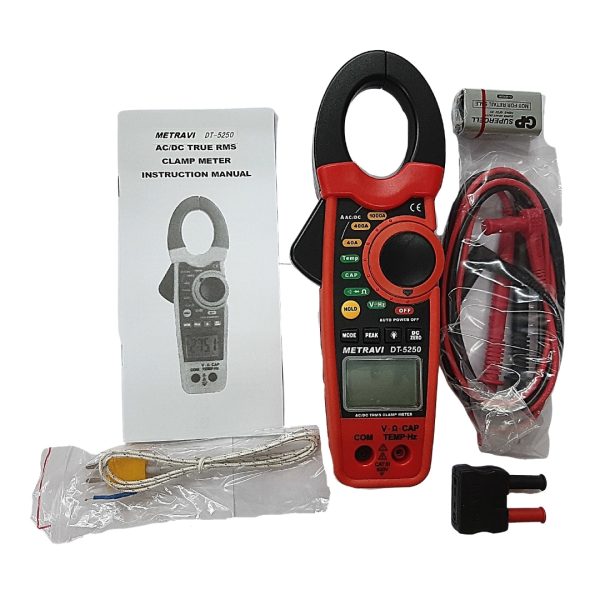 Metravi DT-5250 Digital TRMS AC_DC Clamp Meter Product Kit