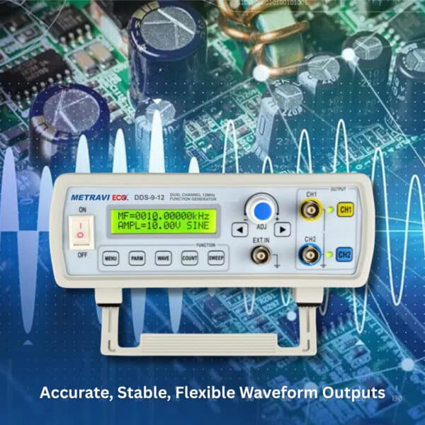 Metravi Eco DDS-9-12 DDS Function Generator offers accurate stable flexible waveform output