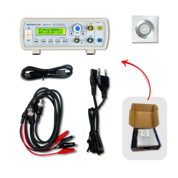 Metravi Eco DDS-9-12 DDS Function Generator product kit and accessories