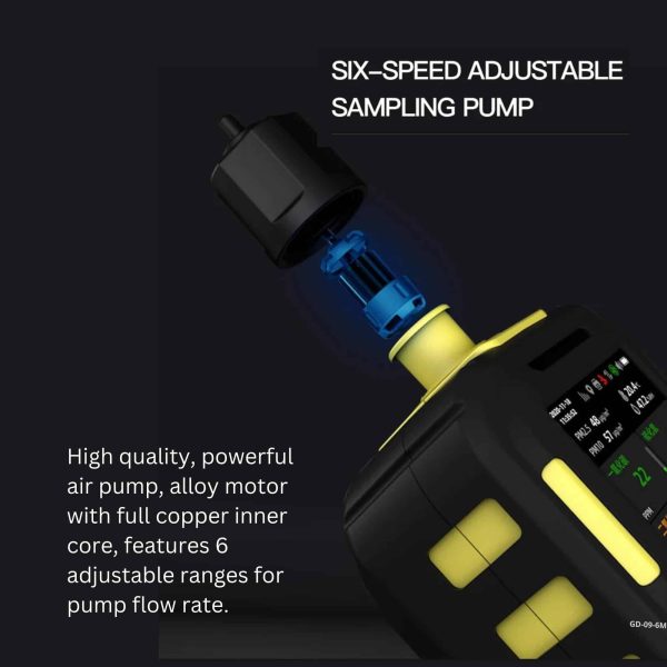 Metravi GD-09-6M Six in One Multi Gas Detector has a forceful, alloy pump built-in