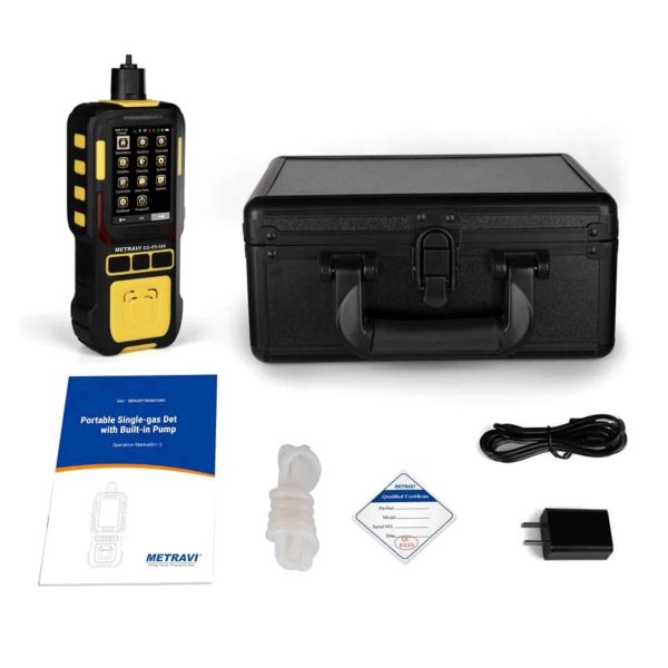 Metravi GD-09-6M Six in One Multi Gas Detector product kit and accessories