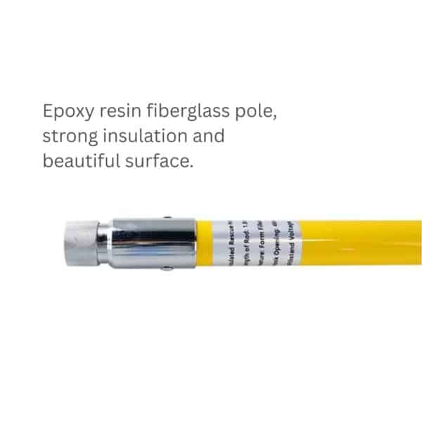 Metravi HVIRH High Voltage Insulated Rescue Hooks come with epoxy resin fibreglass poles