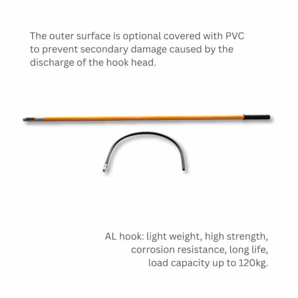 Metravi HVIRH High Voltage Insulated Rescue Hooks have aluminium hooks for long life and load capacity upto 120kgs