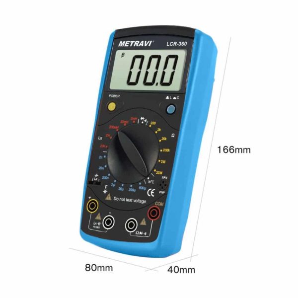 Metravi LCR-360 Digital LCR Meter product dimensions