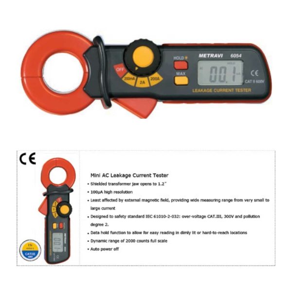 Metravi M-6054 AC Leakage Current Clamp features