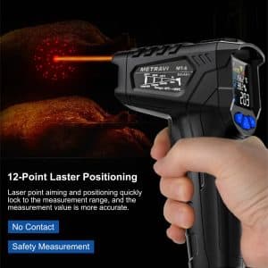 Metravi MT-8 2025 Model Industrial Non-contact Infrared Thermometer features a circular laser
