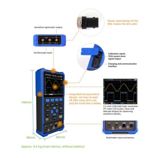 Metravi OM-100 Handheld Oscilloscope Functions and Features