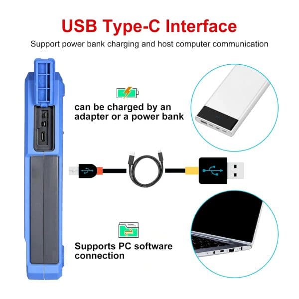 Metravi OM-40 OM-100 Handheld Oscilloscope feature USB Interface