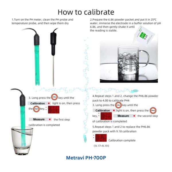 Metravi PH-700P Bench-top pH Meter calibration guide