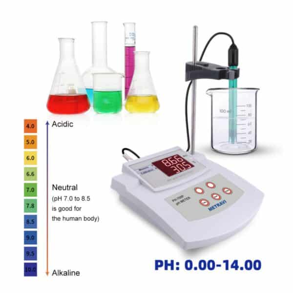 Metravi PH-700P Bench-top pH Meter can measure up to 14pH
