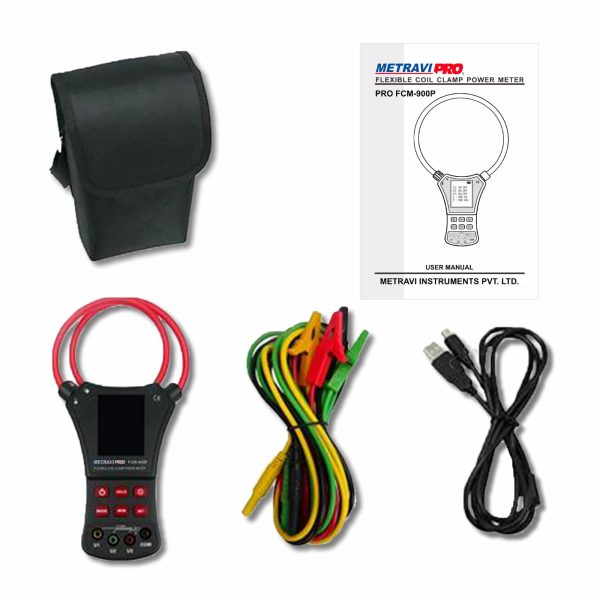 Metravi Pro FCM-900P Flexible Coil Clamp-on Power Meter Product Kit with all accessories