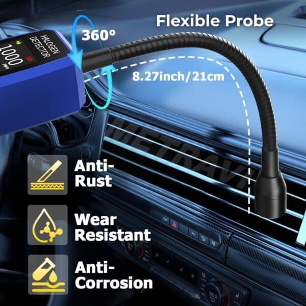 Metravi RLD-02 Refrigerant Gas Detector comes with a flexible rugged probe