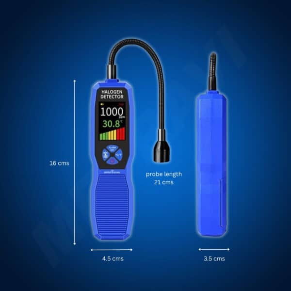 Metravi RLD-02 Refrigerant Gas Detector product dimensions