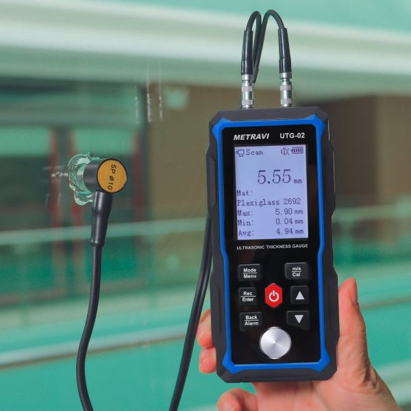 Metravi UTG-02 Ultrasonic Thickness Detector application on Glass