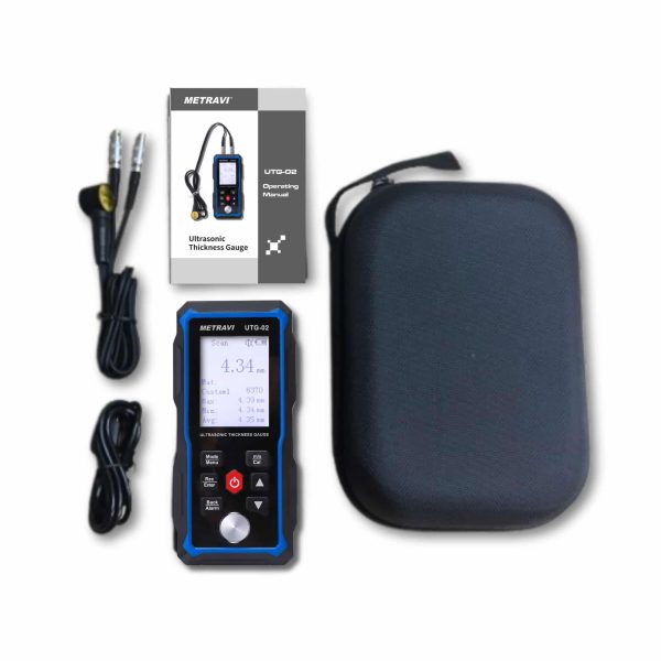 Metravi UTG-02 Ultrasound Thickness Gauge product kit with accessories