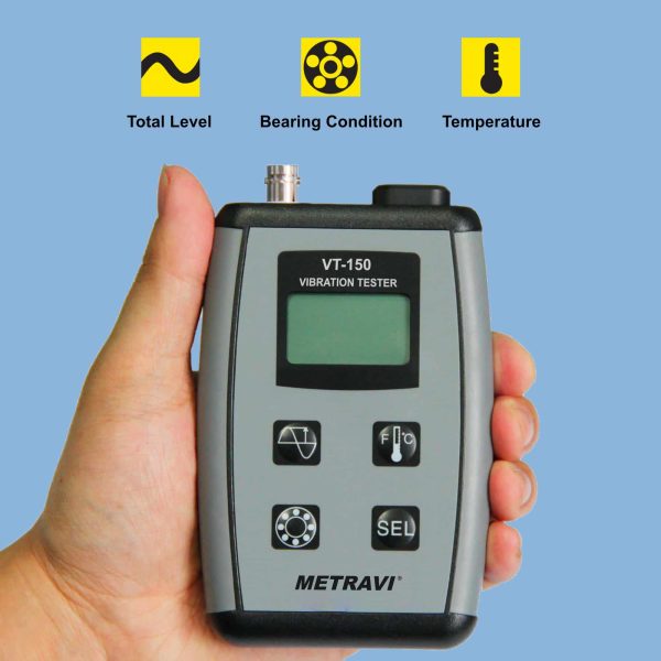 Metravi VT-150 Vibration Meter with Bearing Condition Analyser is a 3 in one instrument