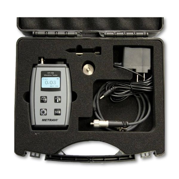 Metravi VT-150 Vibration Tester with Bearing Condition Analyser Product Kit with accessories inside case